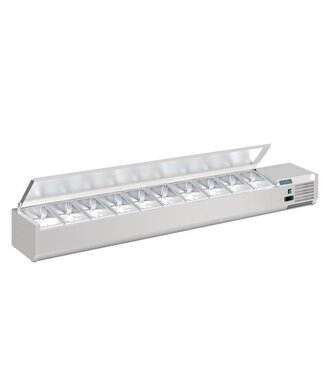 Polar Opzetkoelvitrine Polar RVS | 10x 1/4GN | (H)27,4x(B)200x(D)33,5