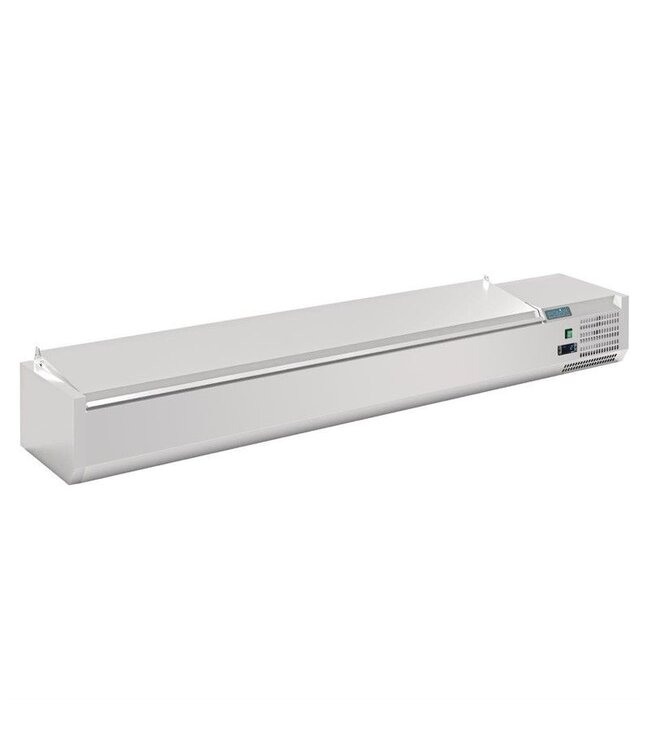 Opzetkoelvitrine Polar RVS | 10x 1/4GN | (H)27,4x(B)200x(D)33,5cm