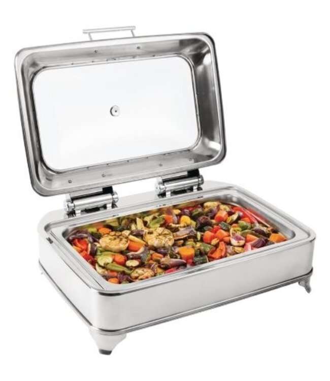Chafing dish elektrisch | RVS en glazen deksel
