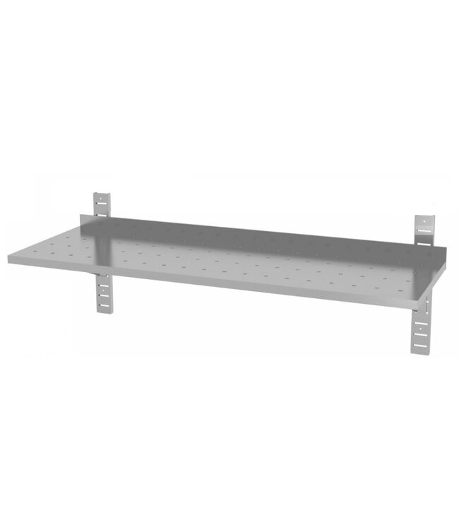 Geperforeerde wandplank in hoogte verstelbaar | 2 dragers | Breedte 600-1500mm | Diepte 300-400mm | 20 opties