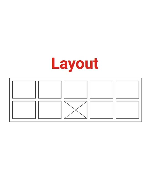 Saladette | layout 2 | 9 lades | boven 12x 1/6GN | (H)85/90x(B)213x(D)70cm