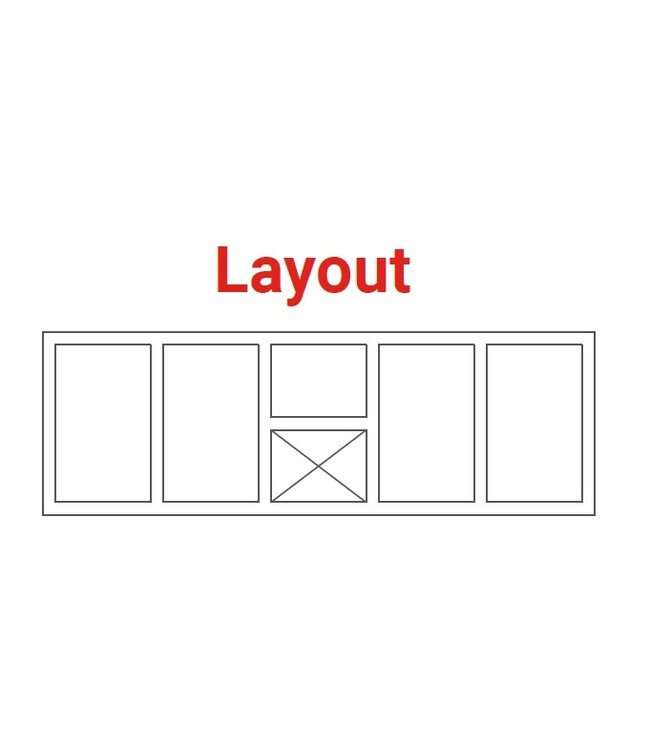 Pizza koelwerkbank | layout 1 | 4 deuren en 1 lade
