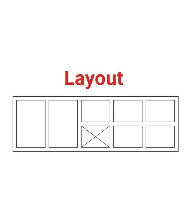 Pizza koelwerkbank | layout 6 | 2 deurs en 5 lades rechts