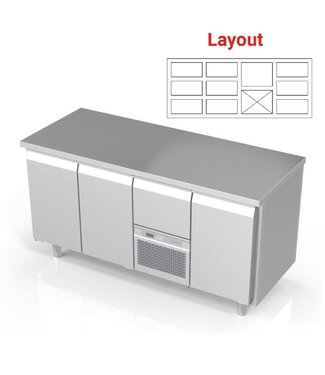 Koelwerkbank | layout 3 | 10 lades | -2 tot 8°