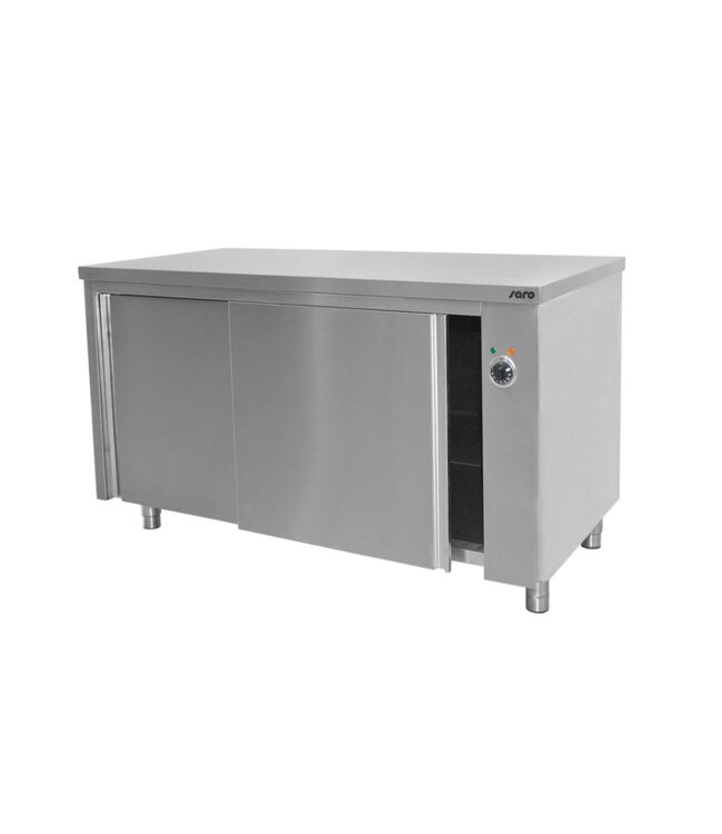 Warmhoudkast en werktafel RVS - (H)85cmx200x60cm