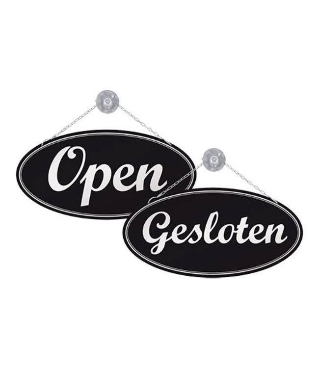 Deurbord open/gesloten - ovaal