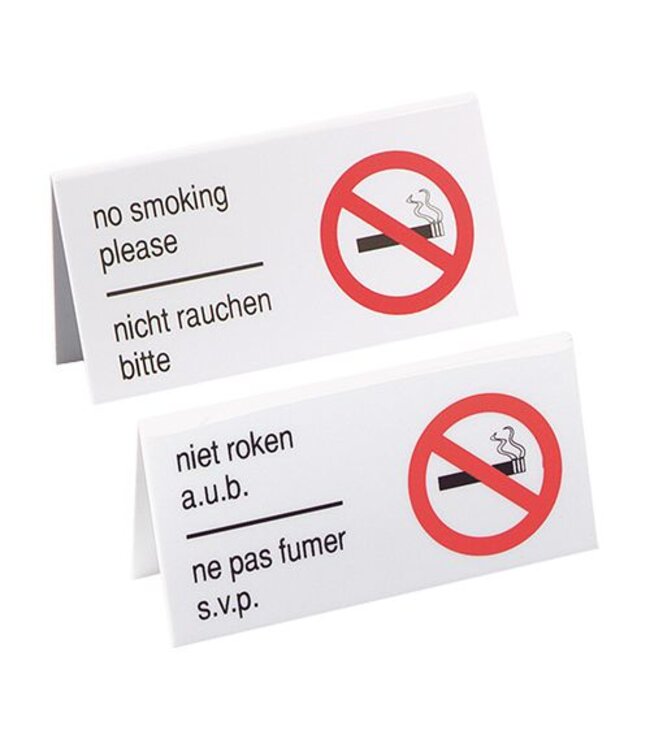 Bordje niet roken a.u.b.
