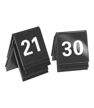 Tafelnummer set zwart - 21 tot 30