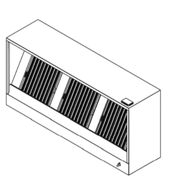 Afzuigkap Easy stekkerklaar | Recht doosmodel | 1000 mm x 950 mm x 520 mm | 1500m3