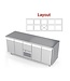 Koelwerkbank | layout 2 | 9 lades | -2 tot 8° | (H)85/90x(B)213x(D)70cm