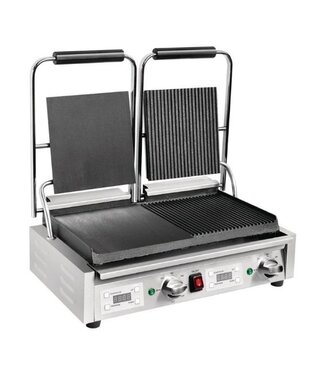 Buffalo Contactgrill | power double | rechts geribbeld | 2,9kW | (H)21x(B)55x(D)39,5