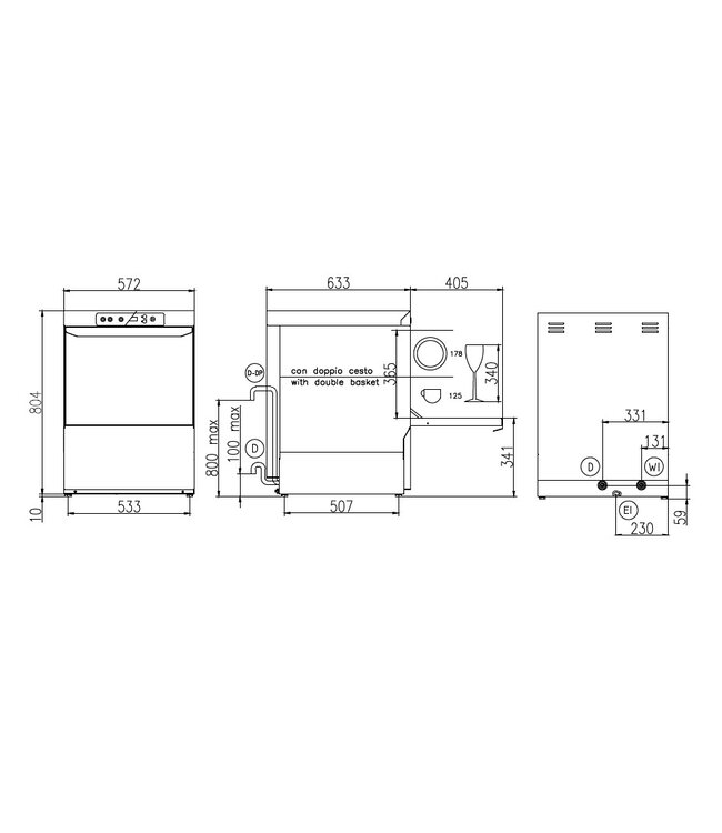 Vaatwasser Orion 50.35 | Basic uitvoering | 230 of 400V
