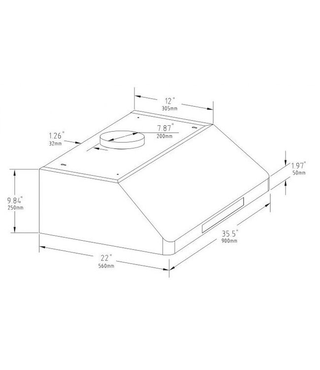 Kleine afzuigkap stekkerklaar | incl motor en verlichting | 90cm breed