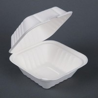 Bagasse hamburgerbakjes - magnetronbestendig - 14,6cm Bagasse hamburgerbakjes - magnetronbestendig - 14,6cm