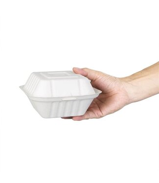 Bagasse hamburgerbakjes - magnetronbestendig - 14,6cm