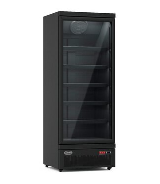 Combisteel Zwarte koelkast met glazen deur | 600L | (H)199,7x(B)75x(D)71