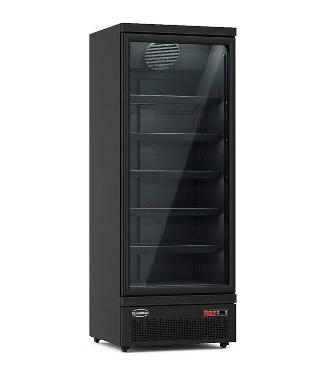 Zwarte koelkast met glazen deur | 600L | (H)199,7x(B)75x(D)71