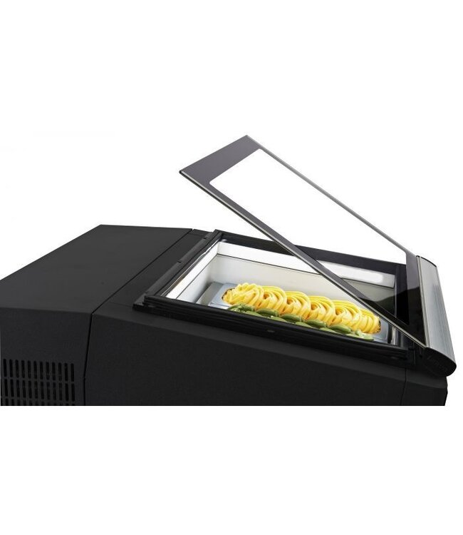 Schepijsvitrine | Tafelmodel | Zwart | Opening bedieningszijde | 3x5 Liter | (H)37,5x(B)67x(D)75cm