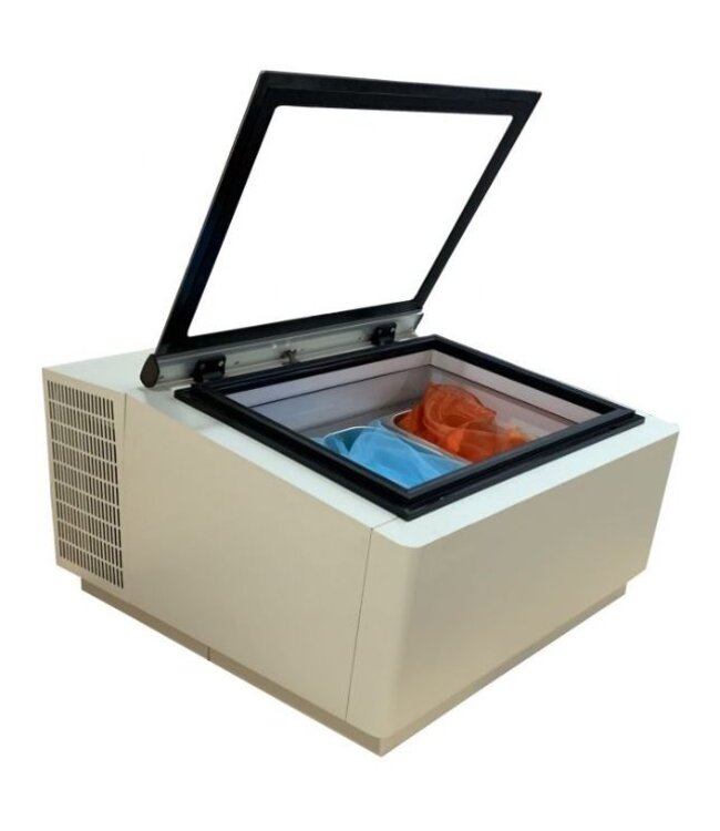 Schepijsvitrine | Tafelmodel | Wit | Opening klantzijde | 3x5 liter | (H)37,5x(B)67x(D)75cm