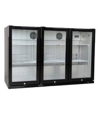 Barkoeling Horeca | 3 klapdeuren | zwart | 350L | (H)87x(B)135x(D)52