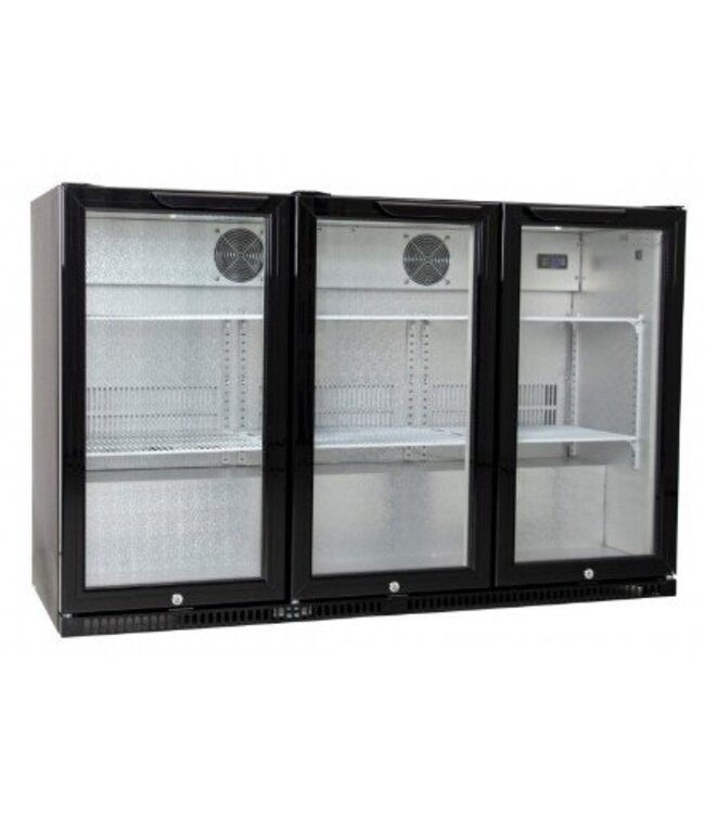 Barkoeling Horeca | 3 klapdeuren | zwart | 350L | (H)87x(B)135x(D)52