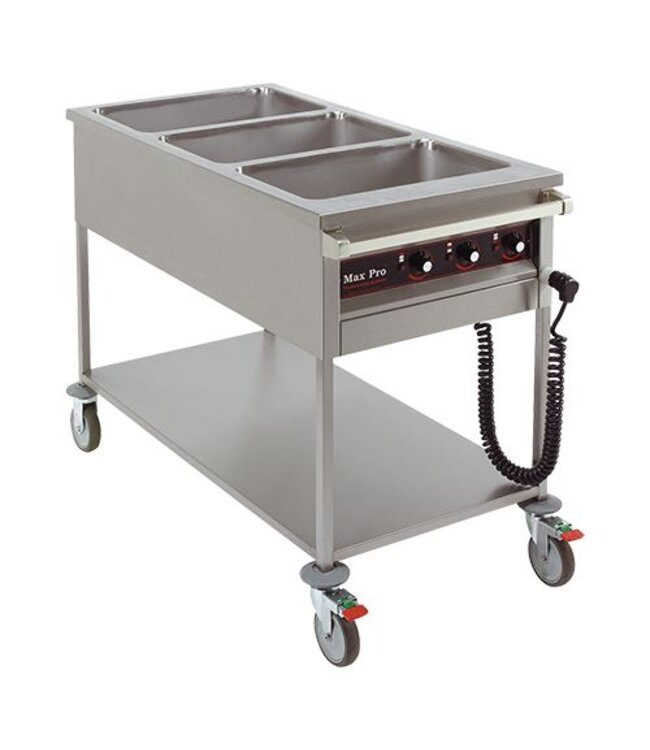 Bain-marie wagen | Max Pro | 3x 1/1GN 20cm
