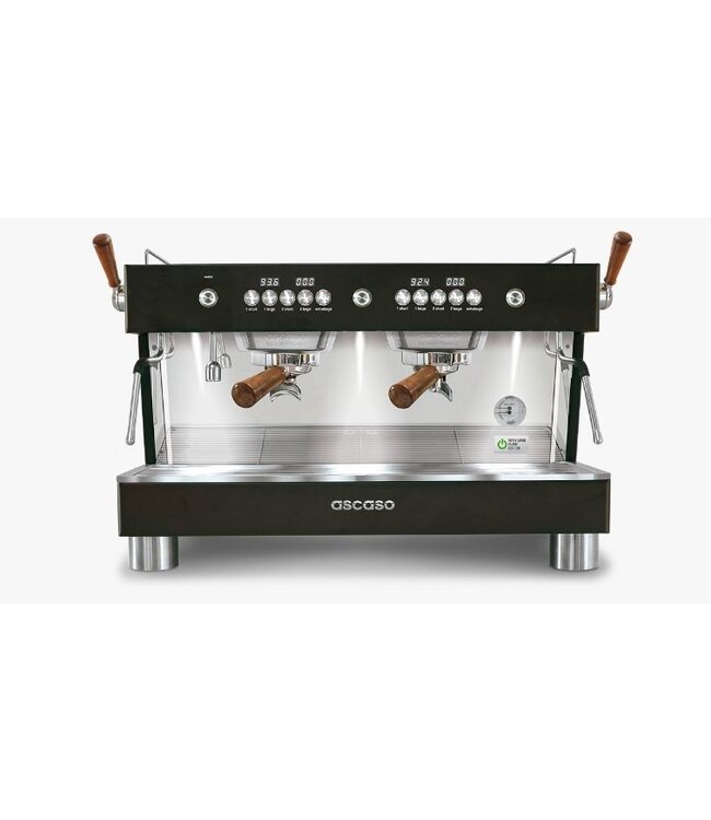 Ascaso Barista T Plus espresso machine - 2 groeps - black wood - (H)53,5 x (B)70 x (D)47,5cm