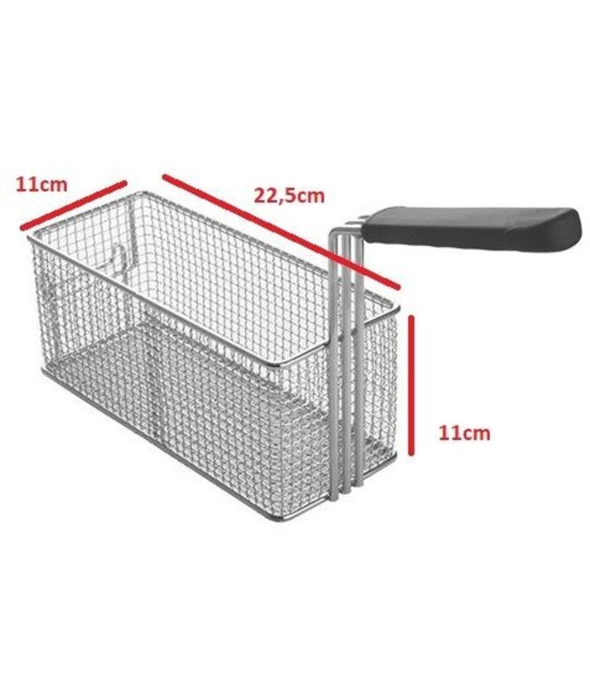 Losse 1/2 frituurmand recht | 10 liter | 25 x 11 x (H) 11cm