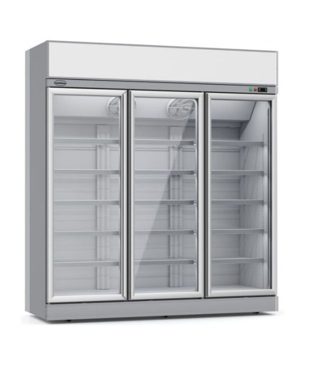 Vrieskast met 3 glazen deuren | Wit | 1530L | (H)209,2x188x71cm