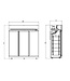 Vrieskast met 3 glazen deuren | Wit | 1530L | (H)209,2x188x71cm