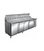 Saro Pizza koelwerkbank | SH2500 | 4 deurs 60x40cm | 14/3GN | (H)108/114x(B)250x(D)85