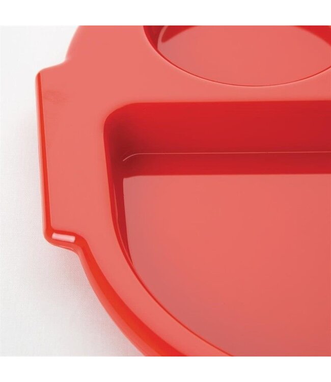 Polycarbonaat schaaltje met vakken - rood - (h)2,5 x (b)37,5 x (d)27,8cm