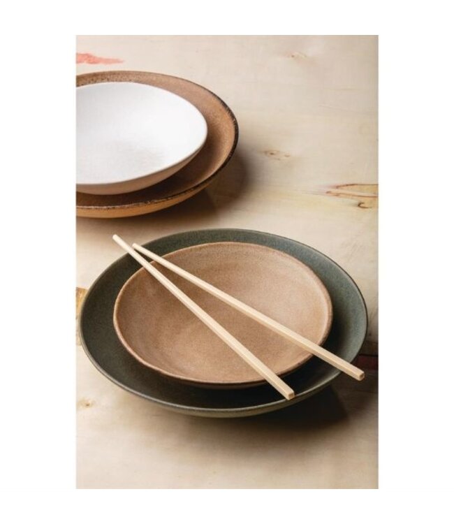 Platte kom - Olympia Build A Bowl - aardebruin - Ø25cm - 4 stuks