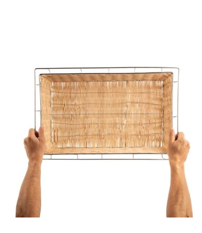 Polyrotan mand met frame - GN 1/1 - stapelbaar