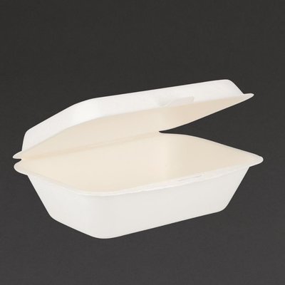 Bagasse maaltijddozen - magnetronbestendig - 14,6m - 250 stuks