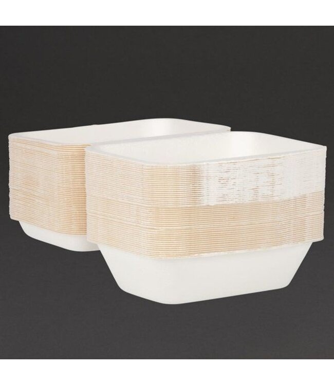 Bagasse maaltijddozen - magnetronbestendig - 14,6m - 250 stuks