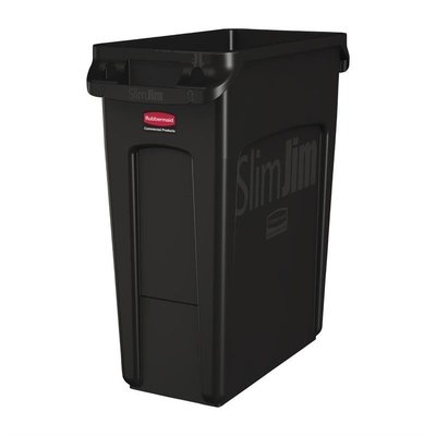 Afvalbak met ventilatiekanalen - zwart - 60L