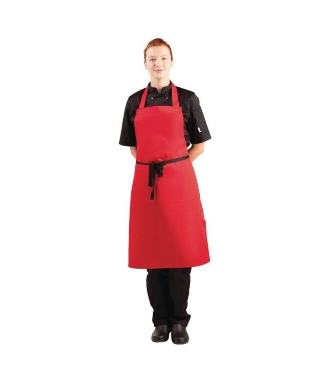 Horeca halterschort - rood - (L)96,5cm x (B)71,1cm