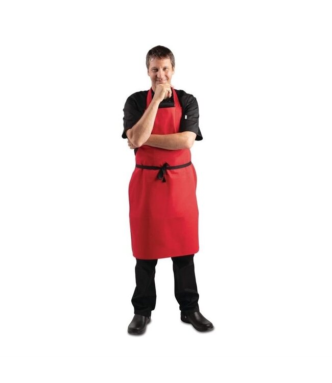 Horeca halterschort - rood - (L)96,5cm x (B)71,1cm