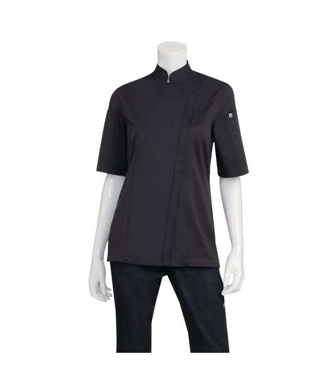 Horeca koksbuis dames - zwart - korte mouw - XS t/m XXL