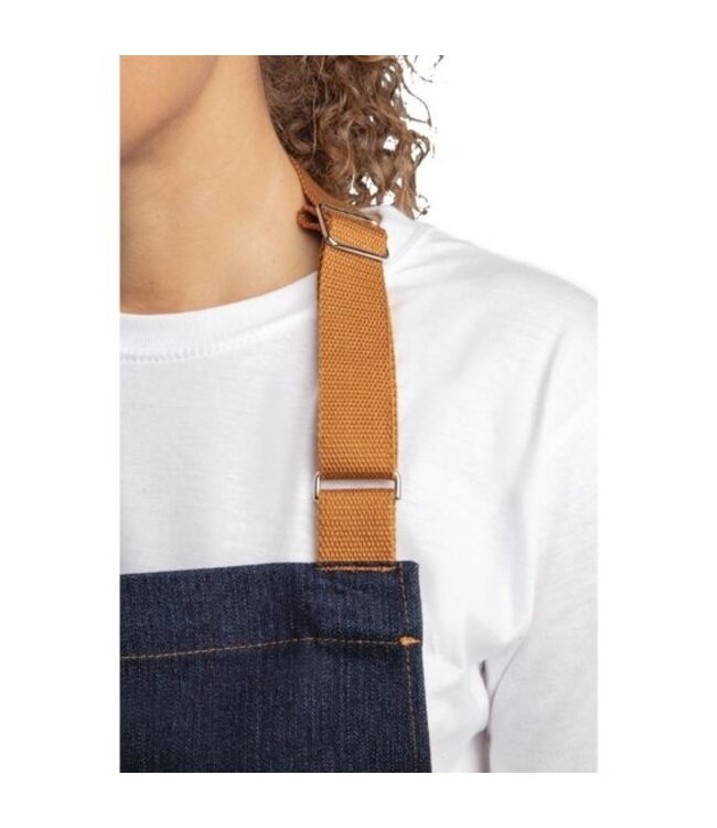 Whites Southside - halterschort horeca - (L)100 x (B)70cm - blauw denim