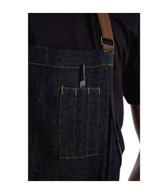 Urban Memphis schort - lang - indigo - (L)86,5cm x (B)76cm