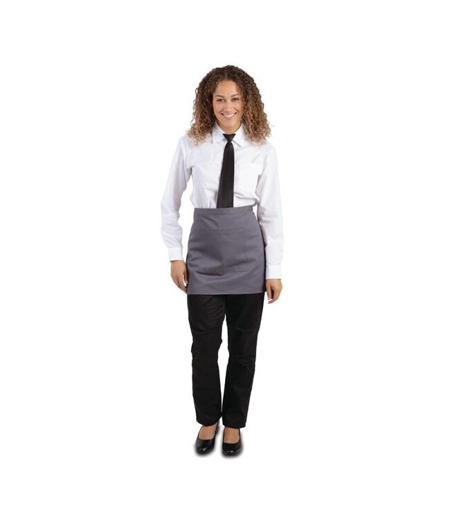 Horeca sloof met zak - kort - grijs - (L)37,3cm x (B)75cm