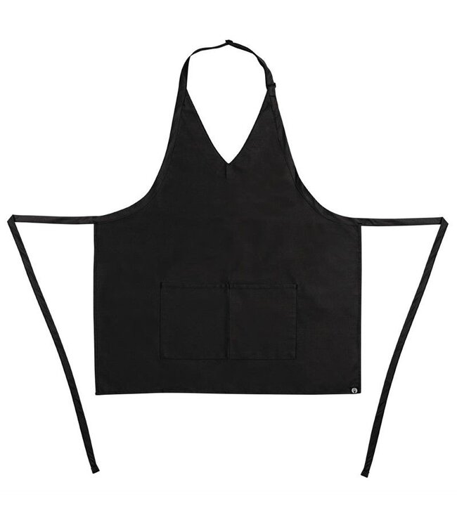 Horeca halterschort - V-hals - zwart - (L)83,8cm x (B)69,8cm