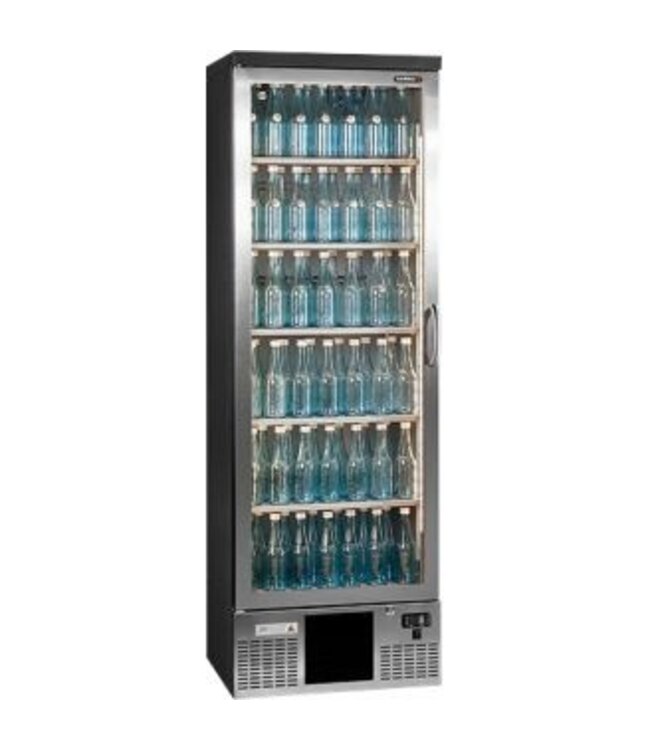Flessenkoeling hoog - Gamko - MG3/300LGCS - 1-deurs koeling - glasdeur linksdraaiend - 300 liter - chroomstaal