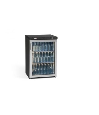 Gamko Flessenkoeling extra laag | Gamko LG3/150RGCS | 1-Deurs | Glasdeur rechtsdraaiend | 140 liter | Chroomstaal