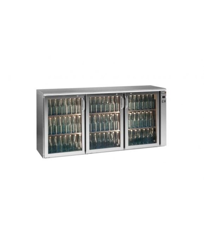 Flessenkoeling 3-deurs - Gamko - E3/222GVSCS -  glasdeur - splitmodel - chroomstaal