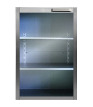 Gamko Flexbar deur segment | Gamko | X/2LSGN41K | Witte EQUAL-LED | Met slot | Linksdraaiend | RVS glazen front