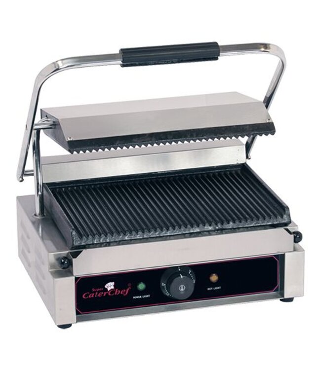 Contactgrill solo | grande | geribbeld | 2,2kW | (H)21x(B)41x(D)40