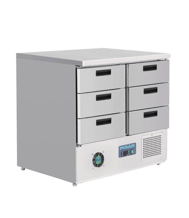 Polar Koelwerkbank met 6 lades | 240L | (H)88x(B)90,3x(D)70